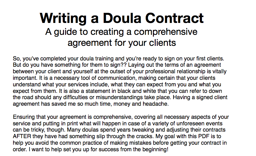Writing a Doula Contract - Image 2
