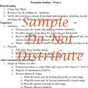 Prenatal Meeting Outlines