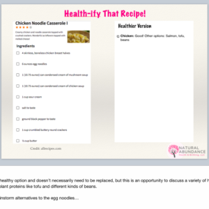 teacher notes nutrition activity slides