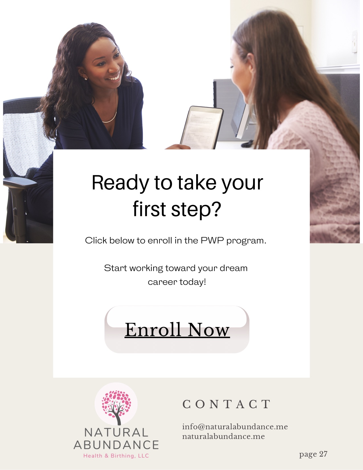 PWP guide, final page, next steps
